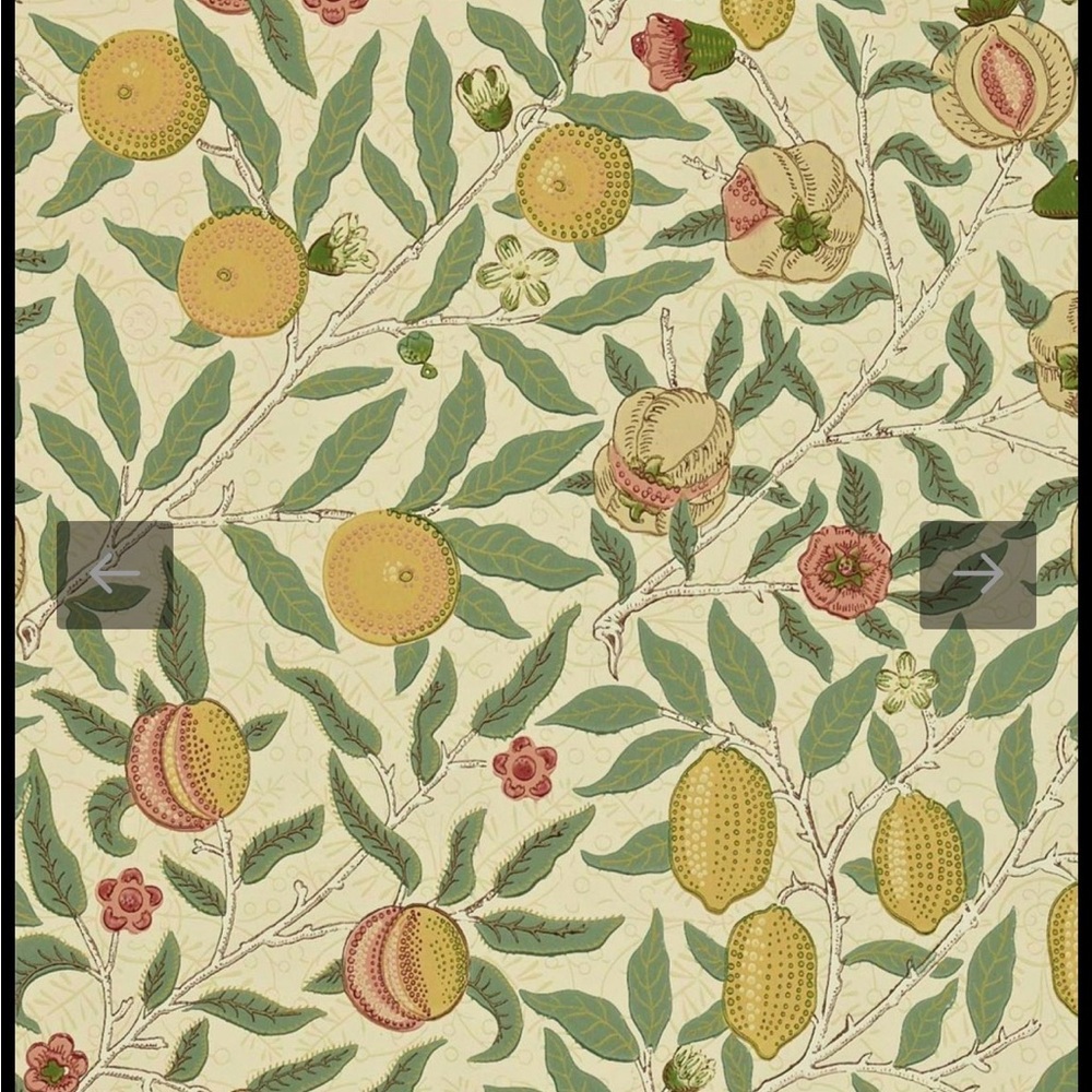 Morris & Co Fruit Wallpaper in Beige/Gold/Coral